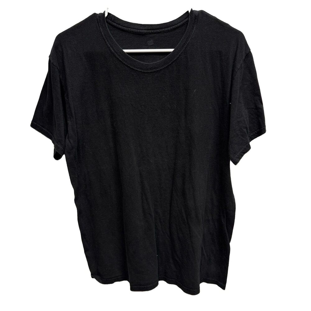 Hanes Men Cotton Black Crew Neck T-Shirt Short Sleeve Tagless M Set Of 2